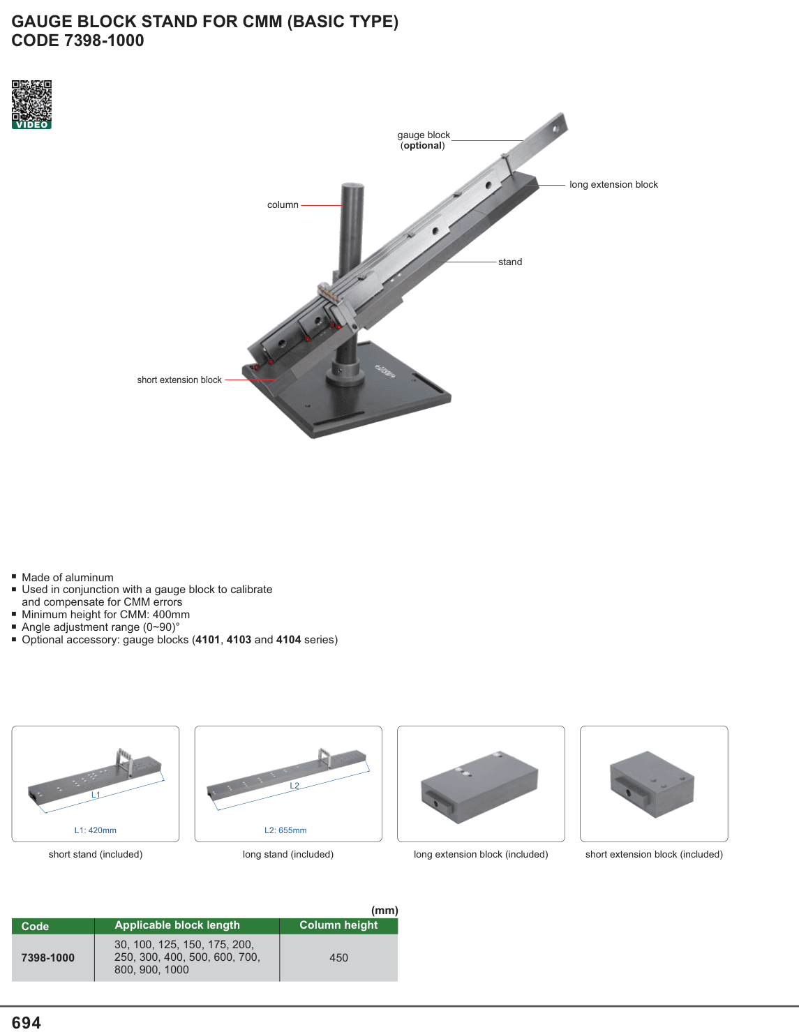 INSIZE Gauge Block Stand For Cmm (Basic Type) (7398-1000)