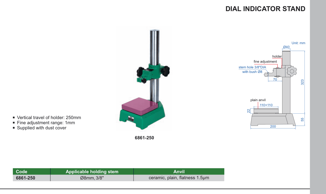 INSIZE Dial Indicator Stand (6861-250)