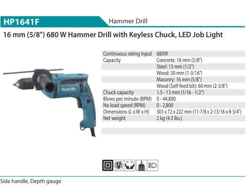 สว่านกระแทก Makita HP1641F