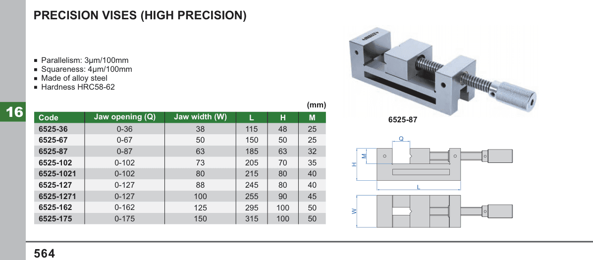 INSIZE Precision Vises (High Precision) (6525-87)