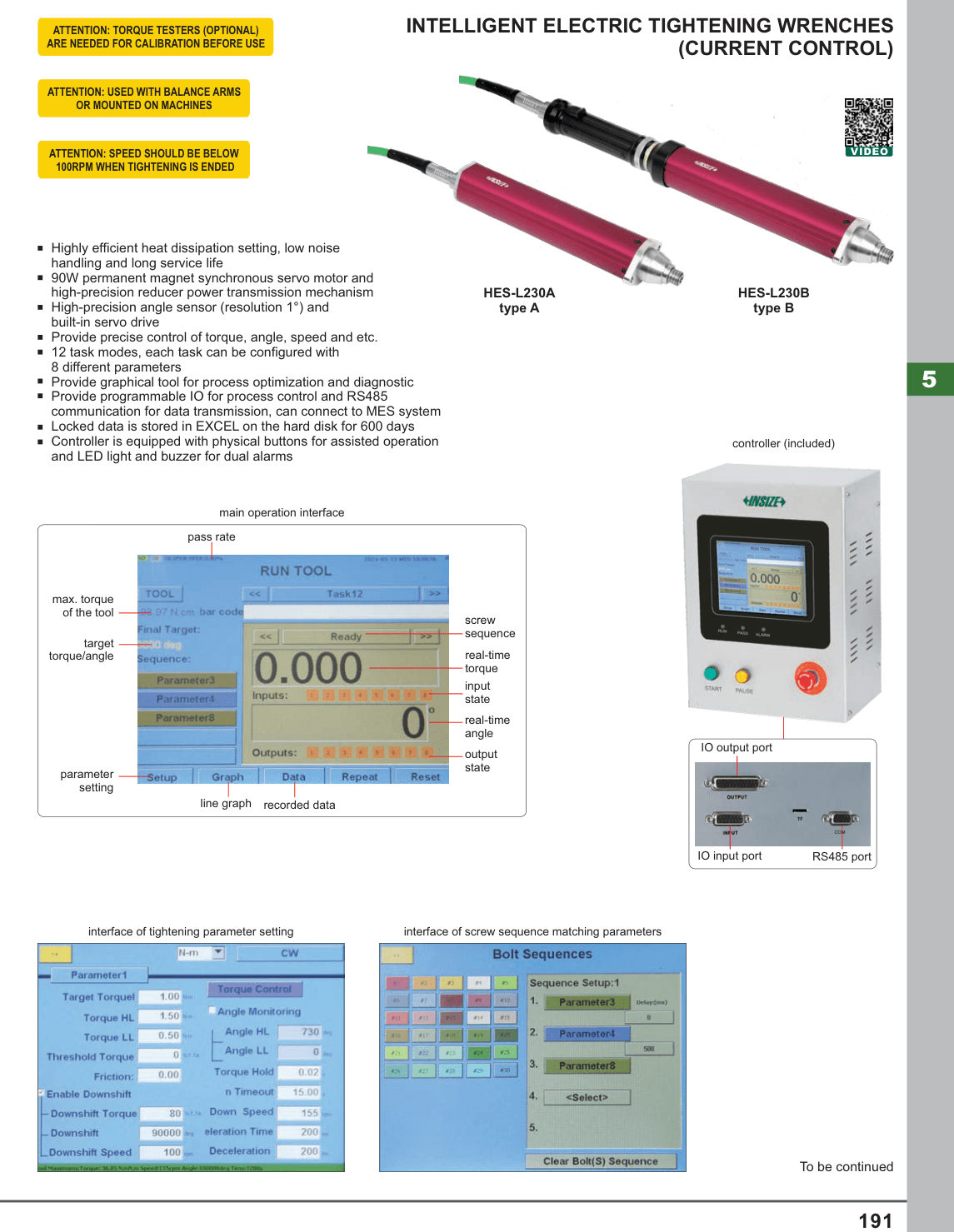 INSIZE Intelligent Electric Tightening Wrenches (Current Control) (HES-L230A)