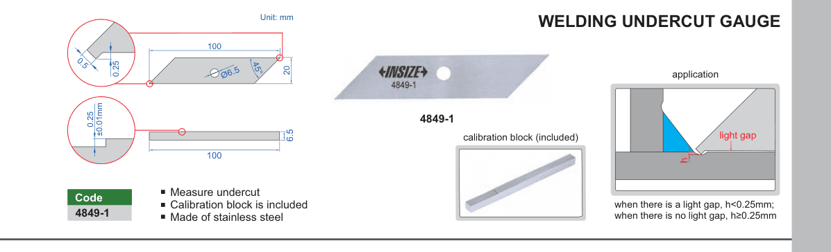 INSIZE Welding Undercut Gauge (4849-1)