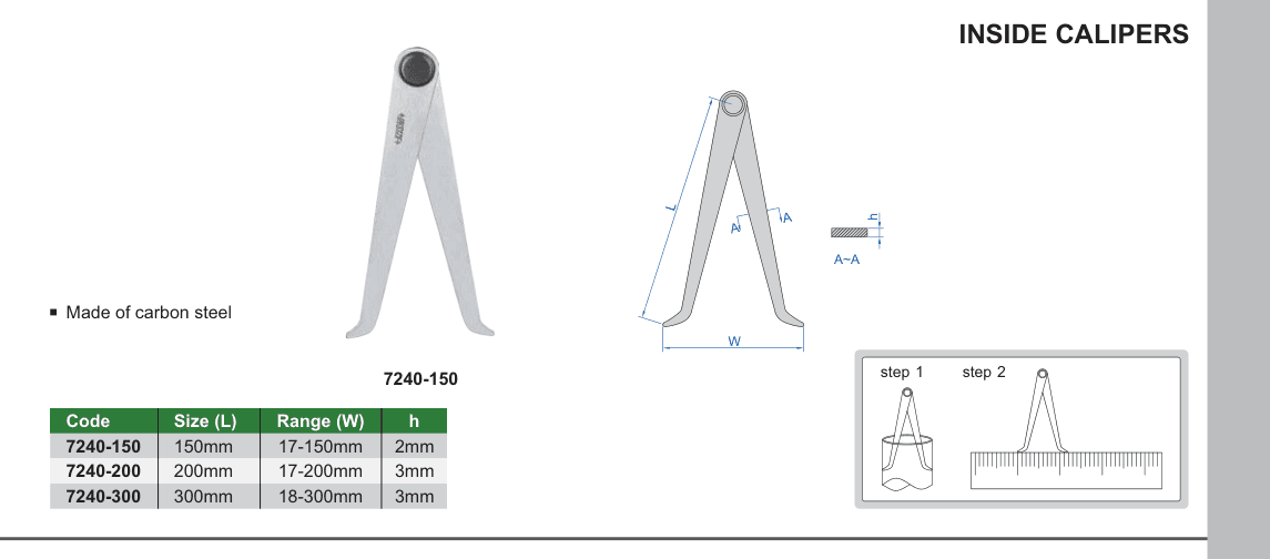 INSIZE Inside Calipers (7240-150)