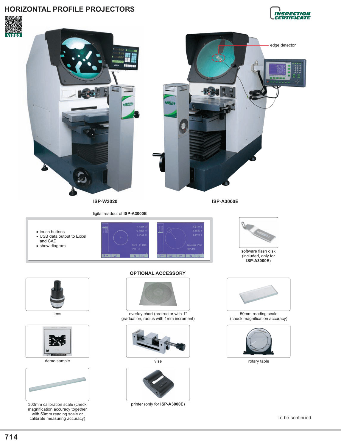 INSIZE Horizontal Profile Projectors (ISP-W3020)