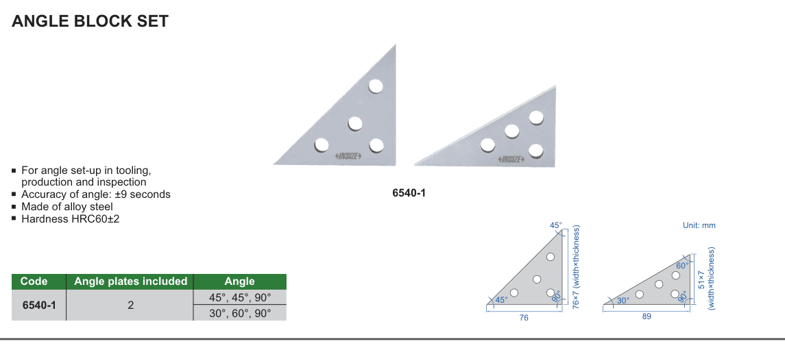 INSIZE Angle Block Set (6540-1)