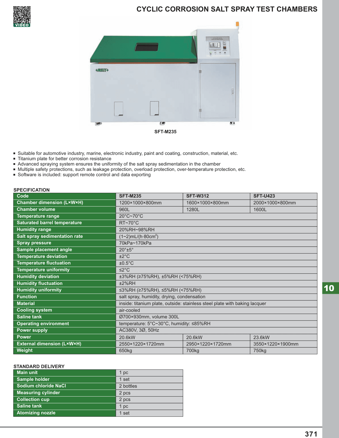 INSIZE Cyclic Corrosion Salt Spray Test Chambers (SFT-M235)