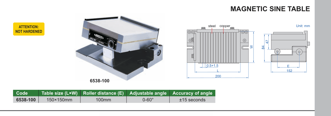 INSIZE Magnetic Sine Table (6538-100)