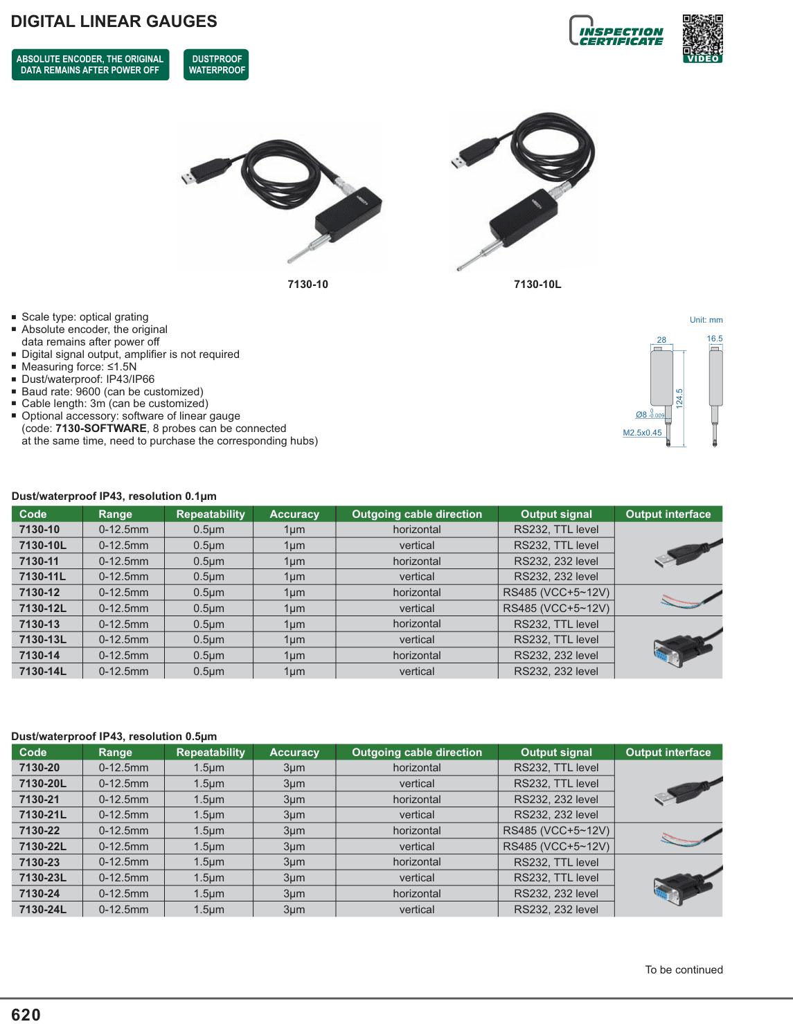 INSIZE Digital Linear Gauges (7130-10L)