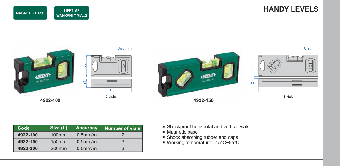 INSIZE Handy Levels (4922-150)