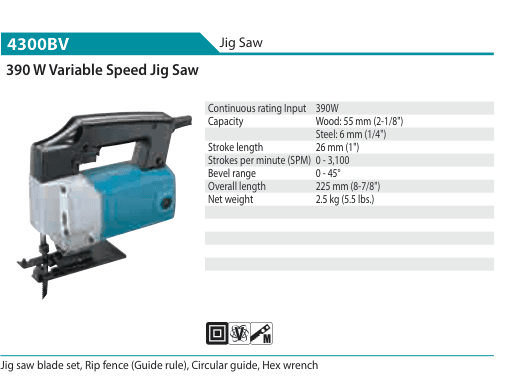 เลื่อยจิ๊กซอว์ Makita 4300BV