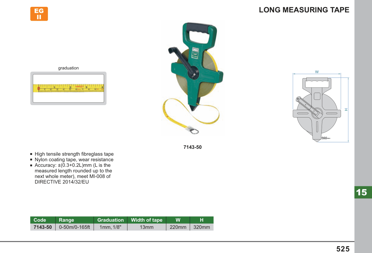 INSIZE Long Measuring Tape (7143-50)