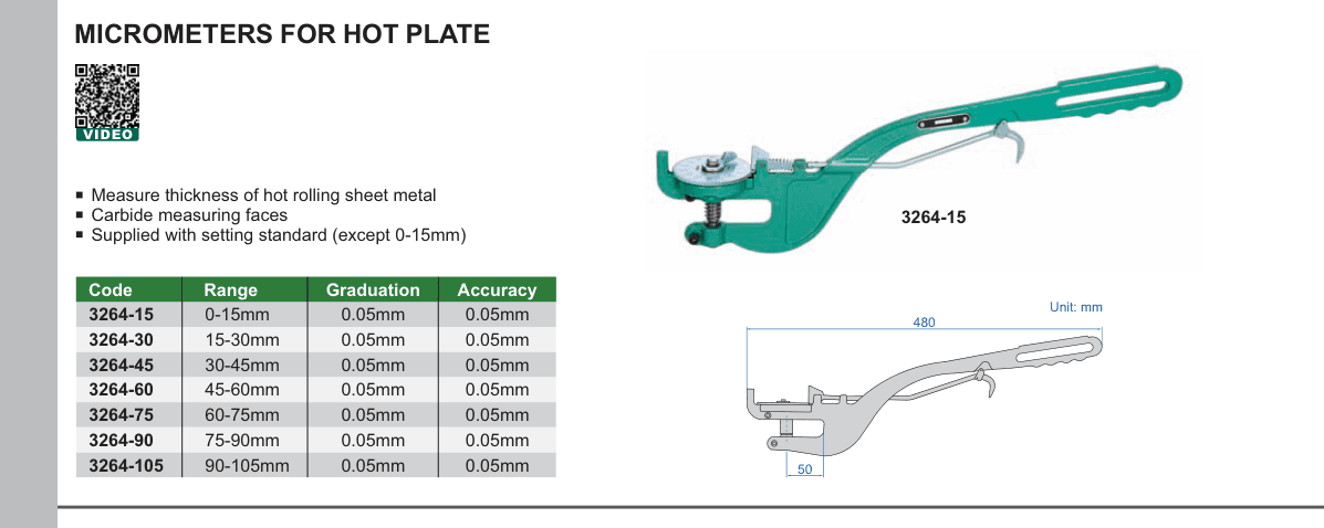 INSIZE Micrometers Plate (3264-15)