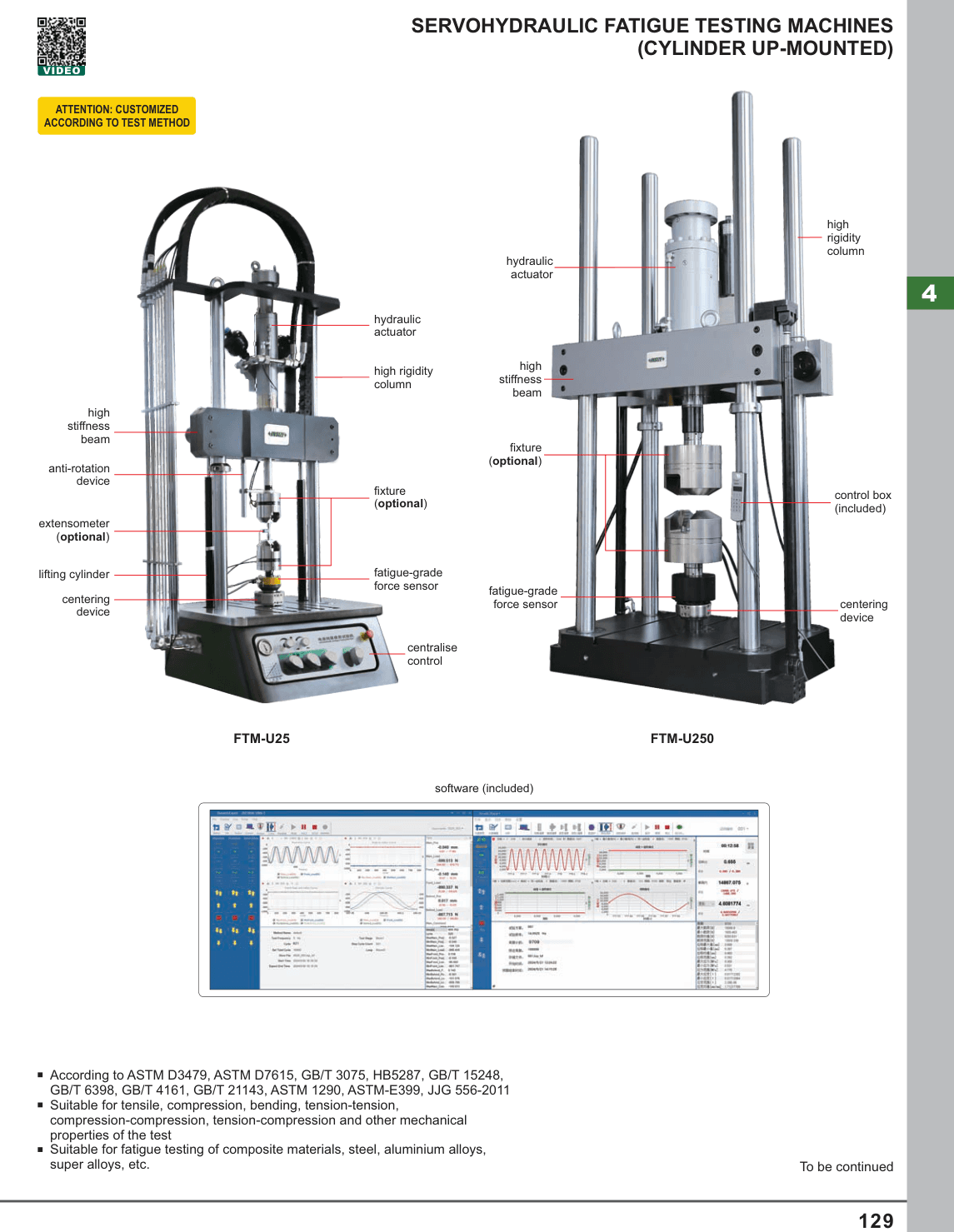 INSIZE Servohydraulic Fatigue Testing Machines (Cylinder Up-Mounted) (FTM-U250)
