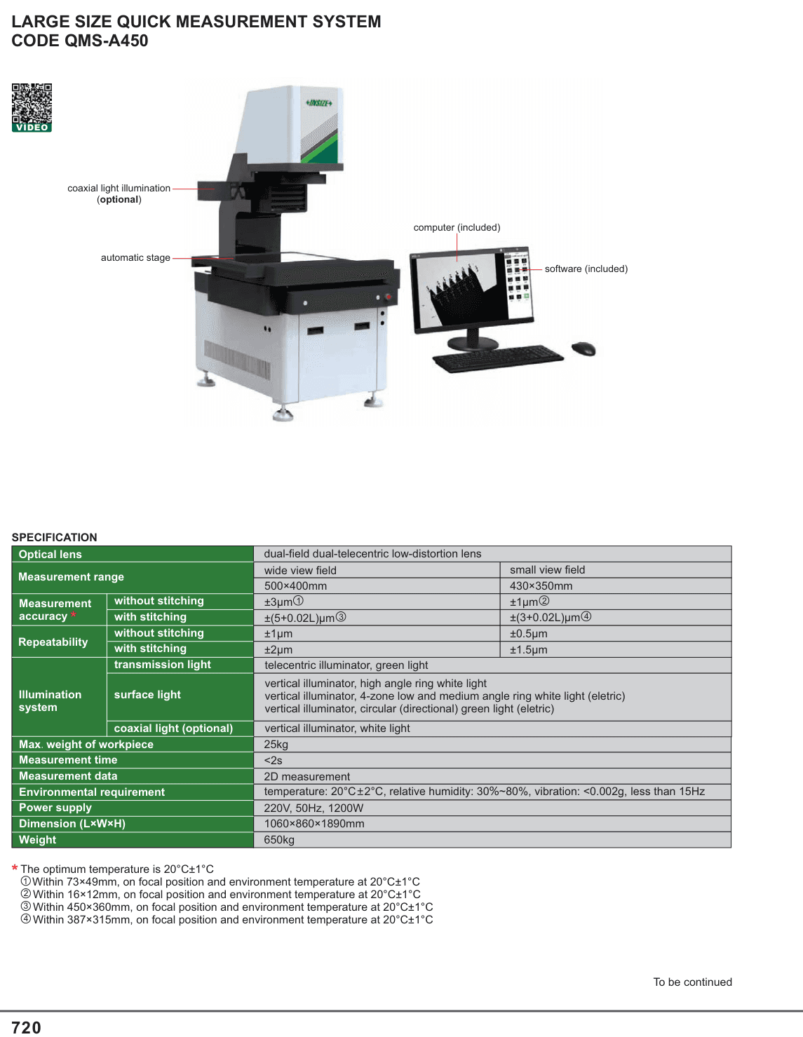 INSIZE Large Size Quick Measurement System (QMS-A450)