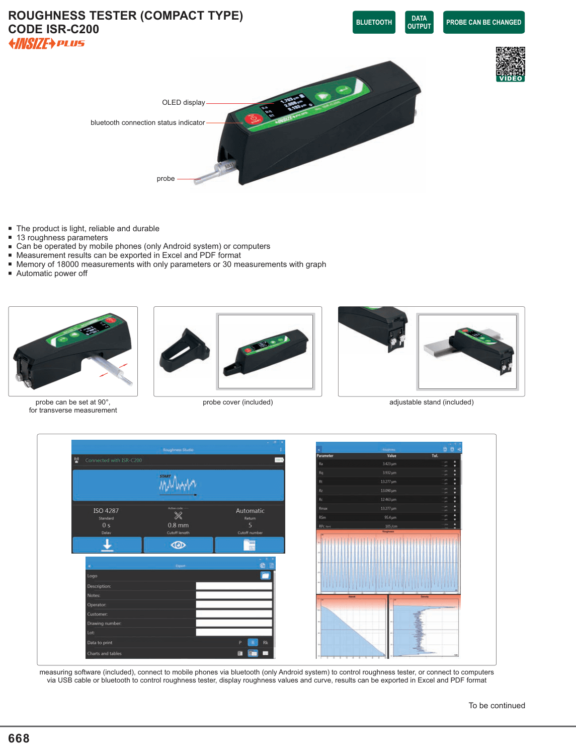 INSIZE Roughness Tester (Compact Type) (ISR-C200)