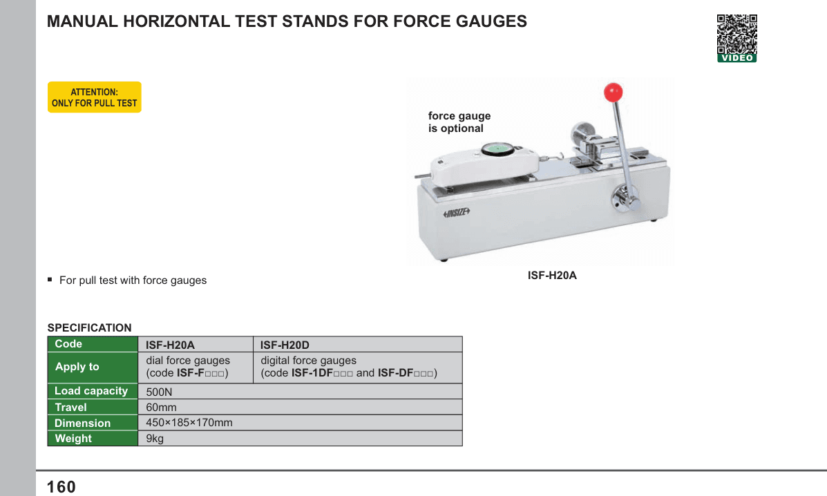 INSIZE Manual Horizontal Test Stands For Force Gauges (ISF-H20A)