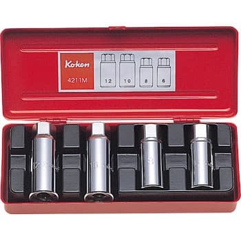 บ๊อกซ์ชุด ถอด-ใส่ สตัด 4 ชิ้น (มิล) ในกล่องเหล็ก (Screw and Stud Pullers Sets)