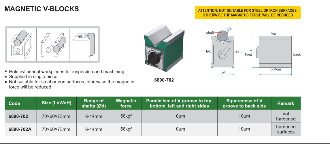 INSIZE Magnetic V-Blocks (6890-702)