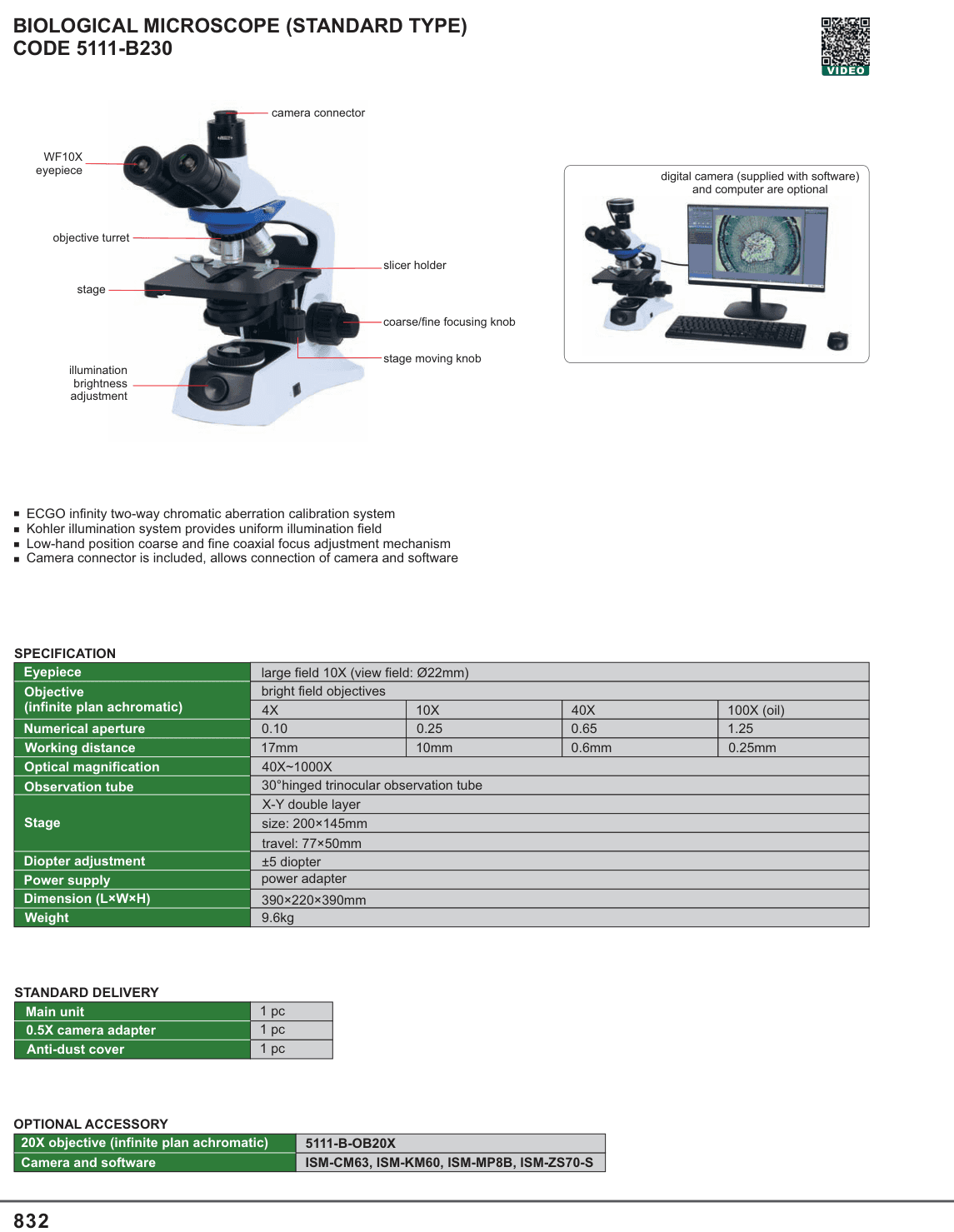 INSIZE Biological Microscope (Standard Type) (5111-B230)