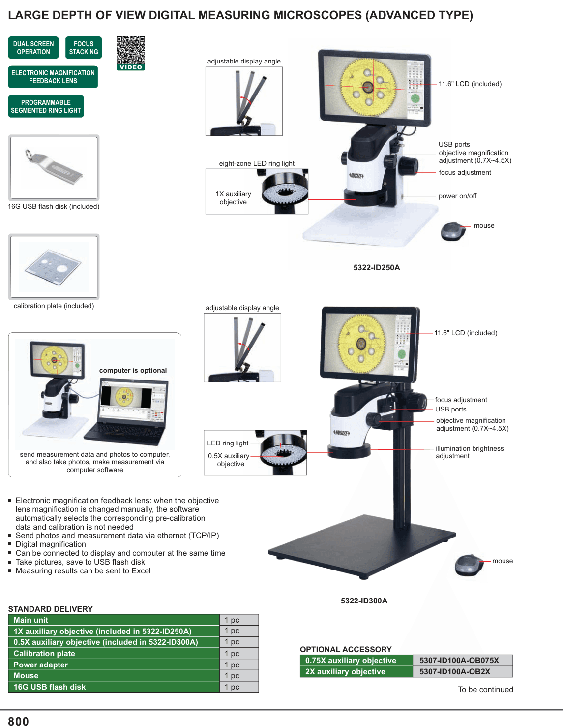 INSIZE Large Depth Of View Digital Measuring Microscopes (Advanced Type) (5322-ID250A)