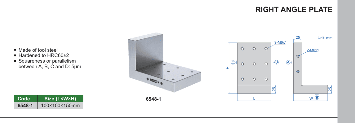 INSIZE Right Angle Plate (6548-1)