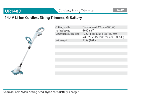 เครื่องตัดหญ้าเอ็นไร้สาย Makita UR140D