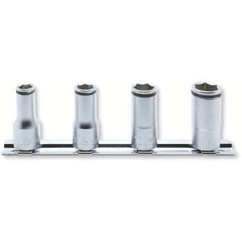 ลูกบ๊อกซ์ กึ่งยาว Nut Grip ขนาด 3/8” ชุด 4 ชิ้น ในรางเหล็ก (Nut Grip Semi-Deep Sockets Set)