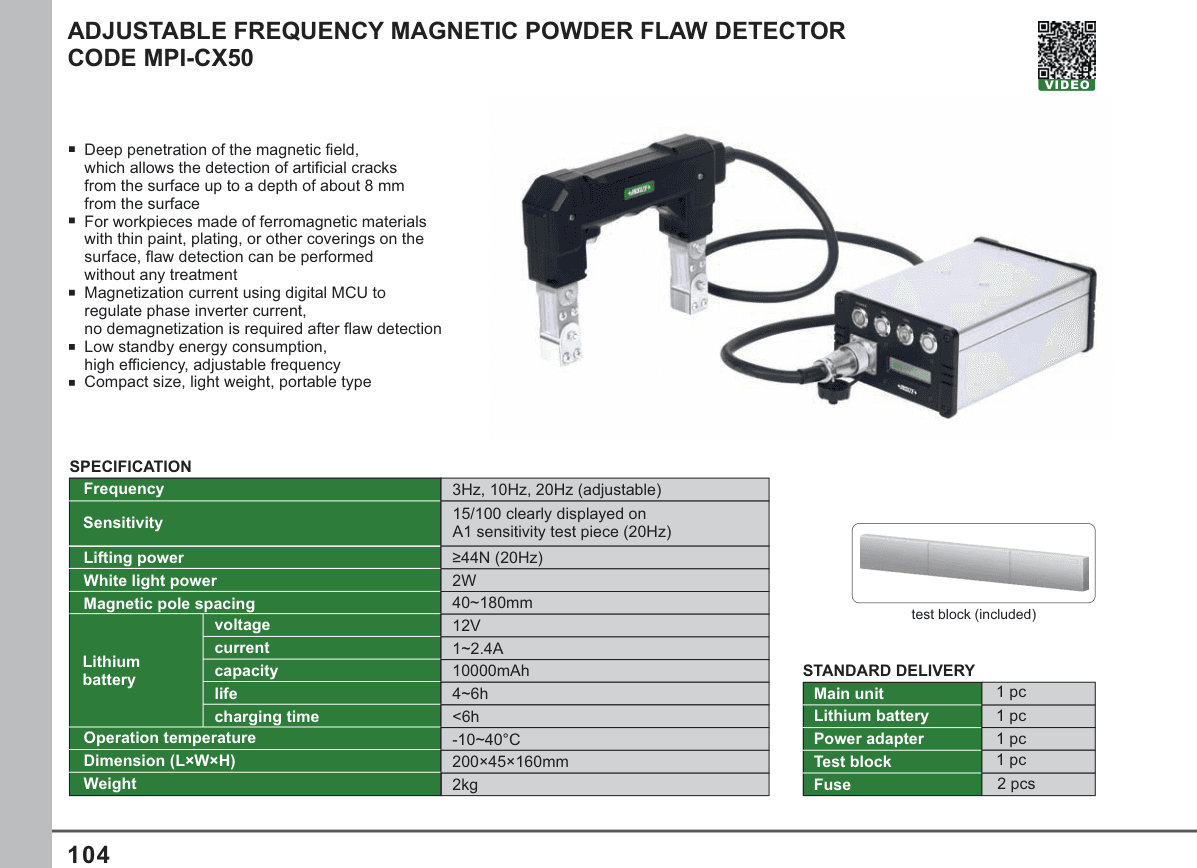 INSIZE Adjustable Frequency Magnetic Powder Flaw Detector (MPI-CX50)