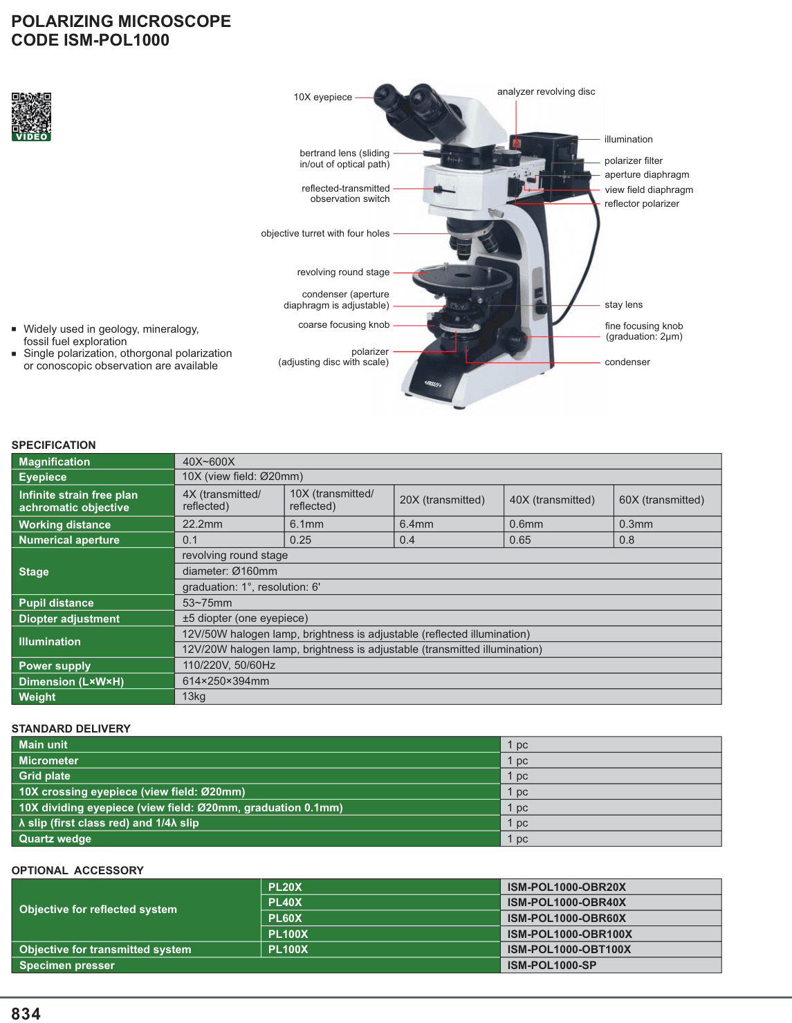INSIZE Polarizing Microscope (ISM-POL1000)