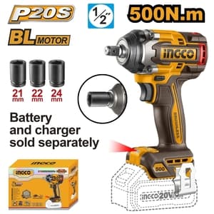 บล็อกไร้สาย INGCO CIWLI20501 500 N.m (20V เครื่องเปล่า)