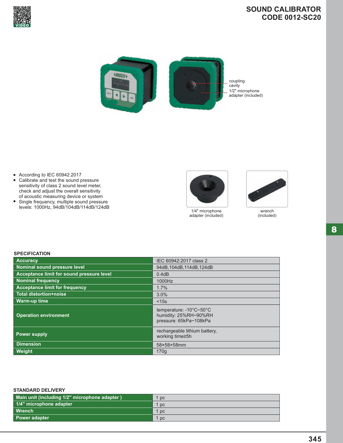 INSIZE Sound Calibrator (0012-SC20)