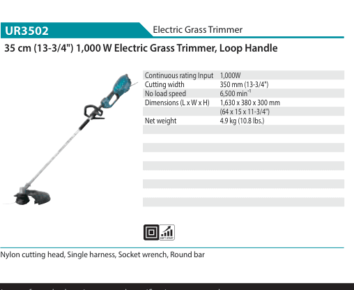 เครื่องตัดหญ้าไฟฟ้า Makita UR3502