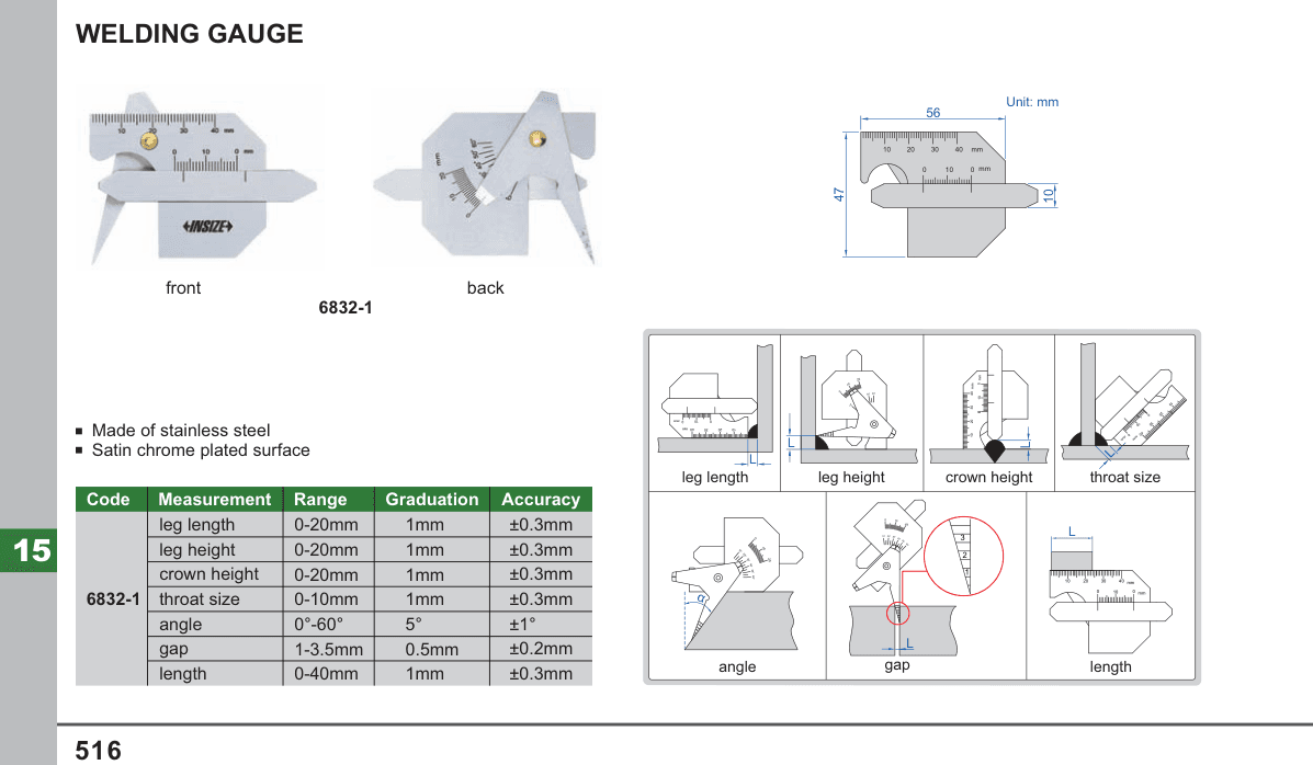 INSIZE Welding Gauge (6832-1)