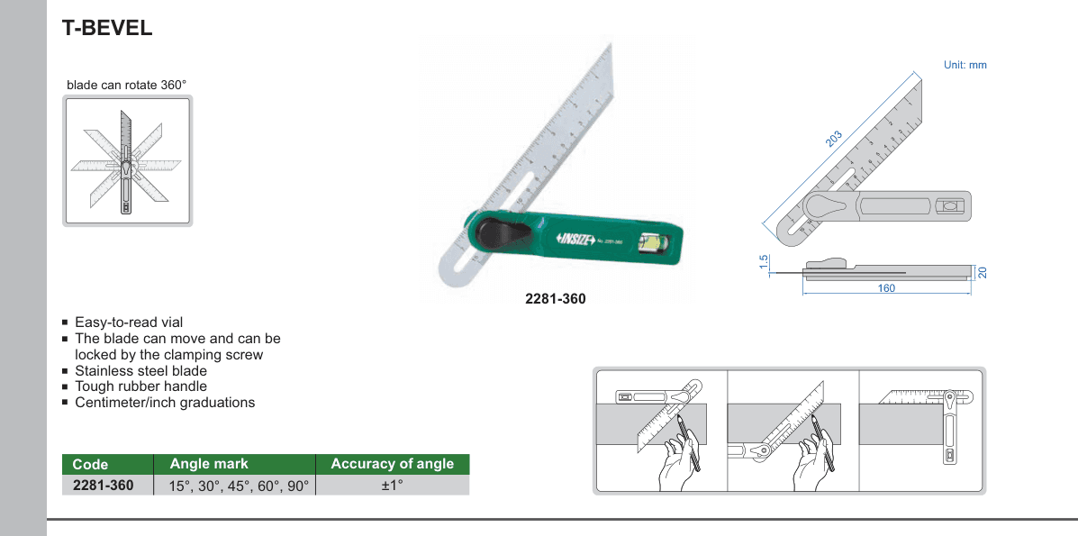 INSIZE T-Bevel (2281-360)