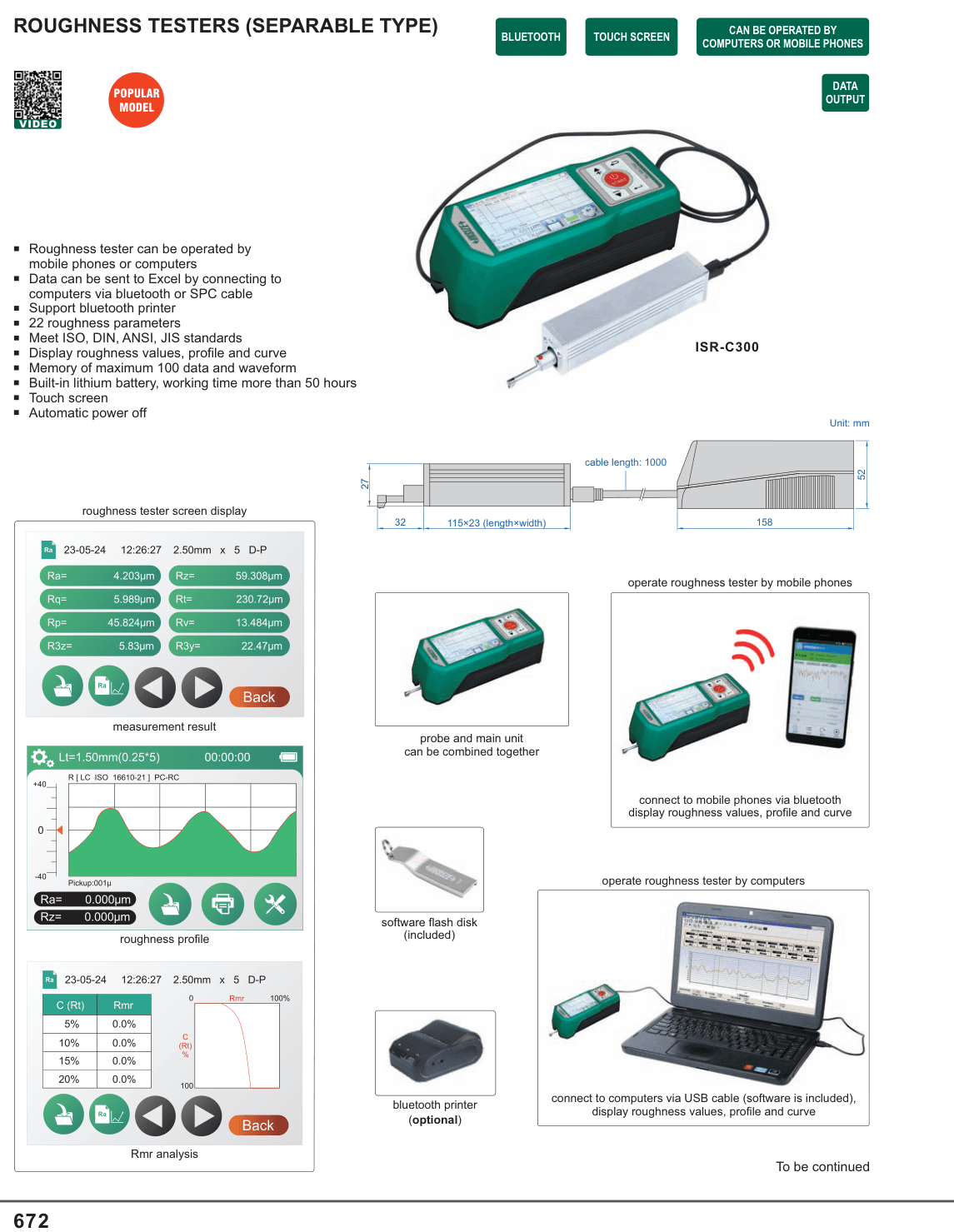 INSIZE Roughness Testers (Separable Type) (ISR-C300)