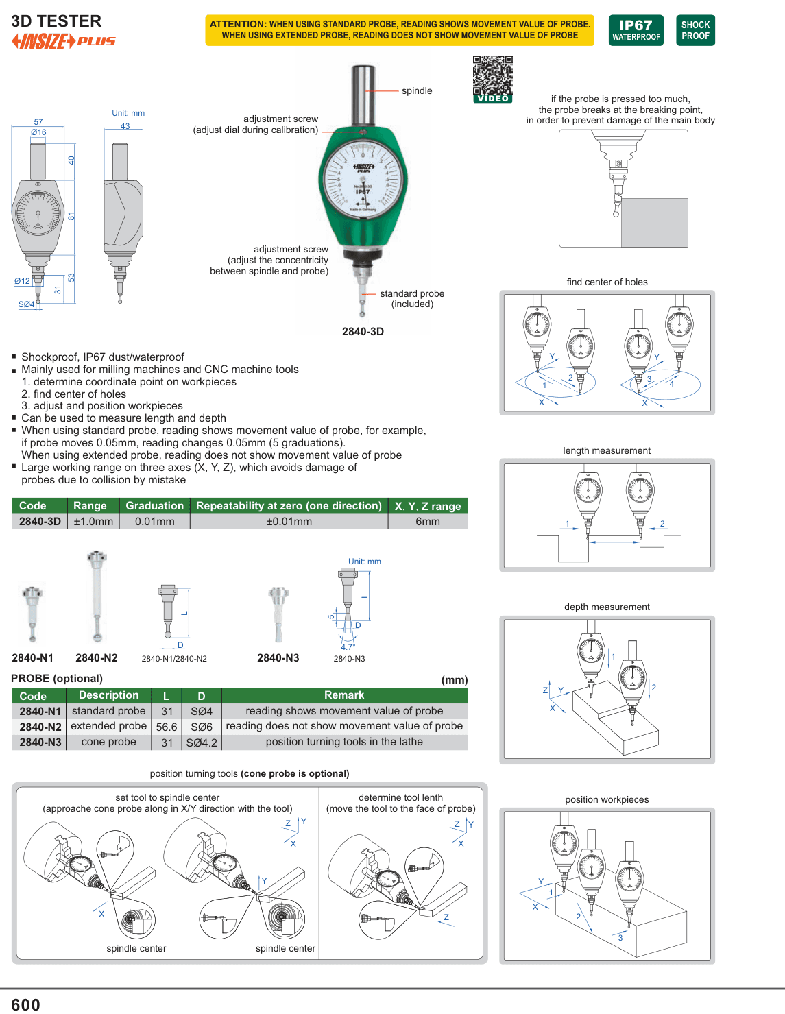 INSIZE 3D Tester (2840-3D)