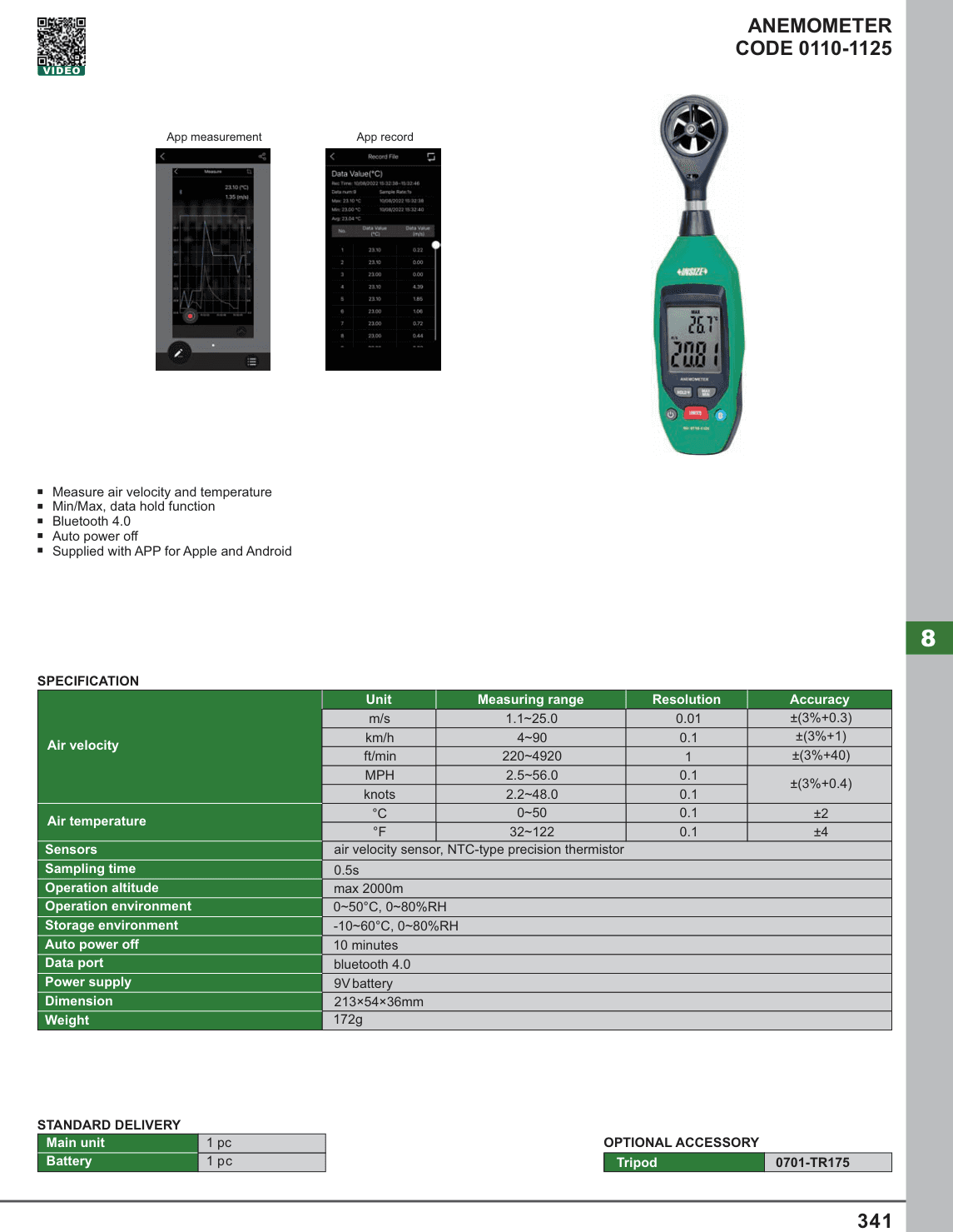 INSIZE Anemometer (0110-1125)