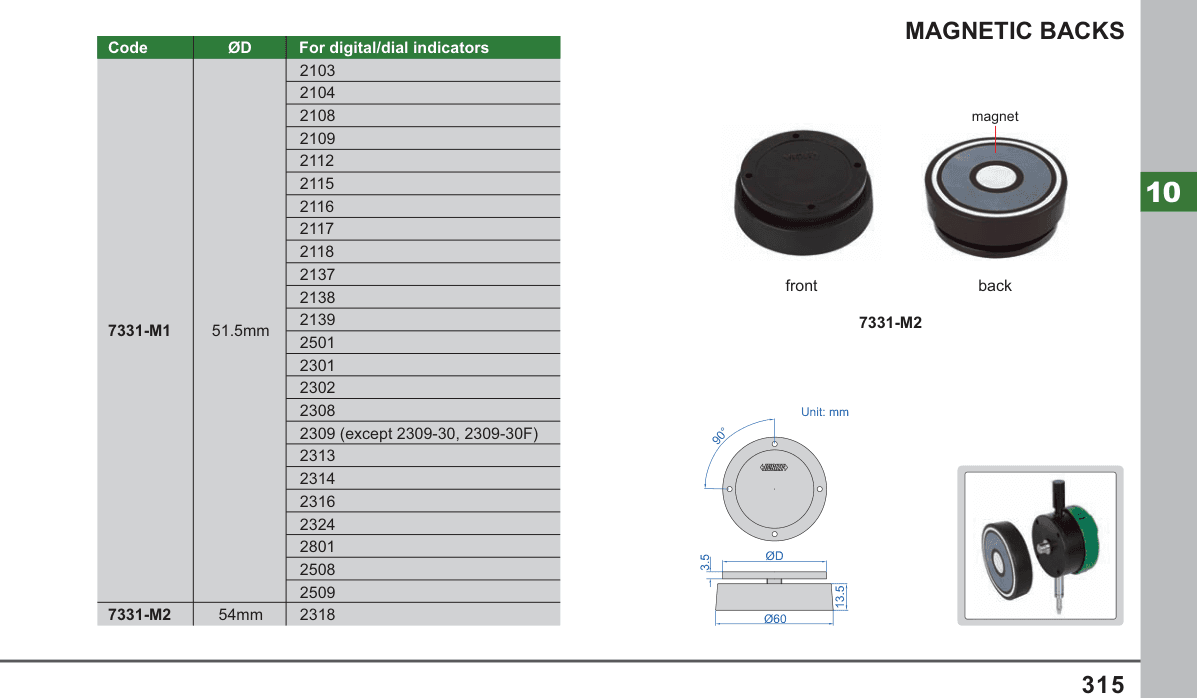 INSIZE Magnetic Backs (7331-M2)