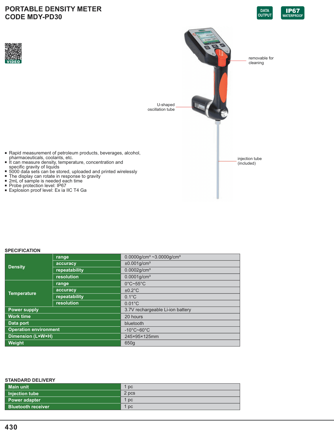 INSIZE Portable Density Meter (MDY-PD30)