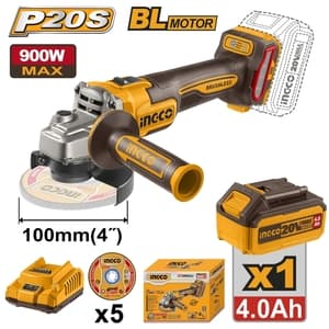 เครื่องเจียไร้สาย INGCO CAGLI261021 4" 900W 3SP (20V ชุดแบต 1 ก้อน)