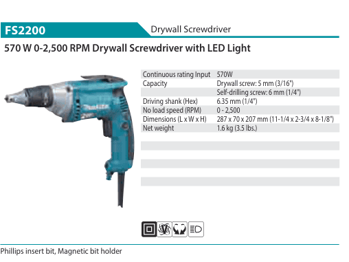 ไขควงยิงฝ้า Makita FS2200