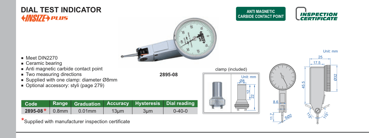 INSIZE Dial Test Indicator (2895-08)