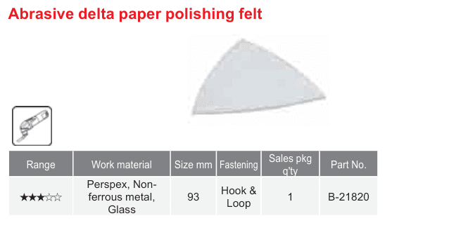 อุปกรณ์เสริม Makita — Abrasive delta paper polishing felt