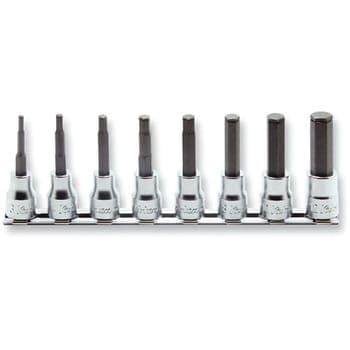 บ๊อกซ์เดือยโผล่ Grip Ring ขนาด 3/8” ยาว62mm ชุด 8 ชิ้น (Grip Ring Inhex Bit Socket Set)