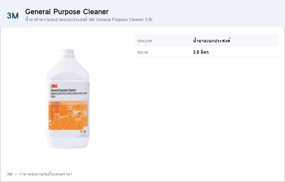น้ำยาทำความสะอาดอเนกประสงค์ 3M General Purpose Cleaner 3.8L