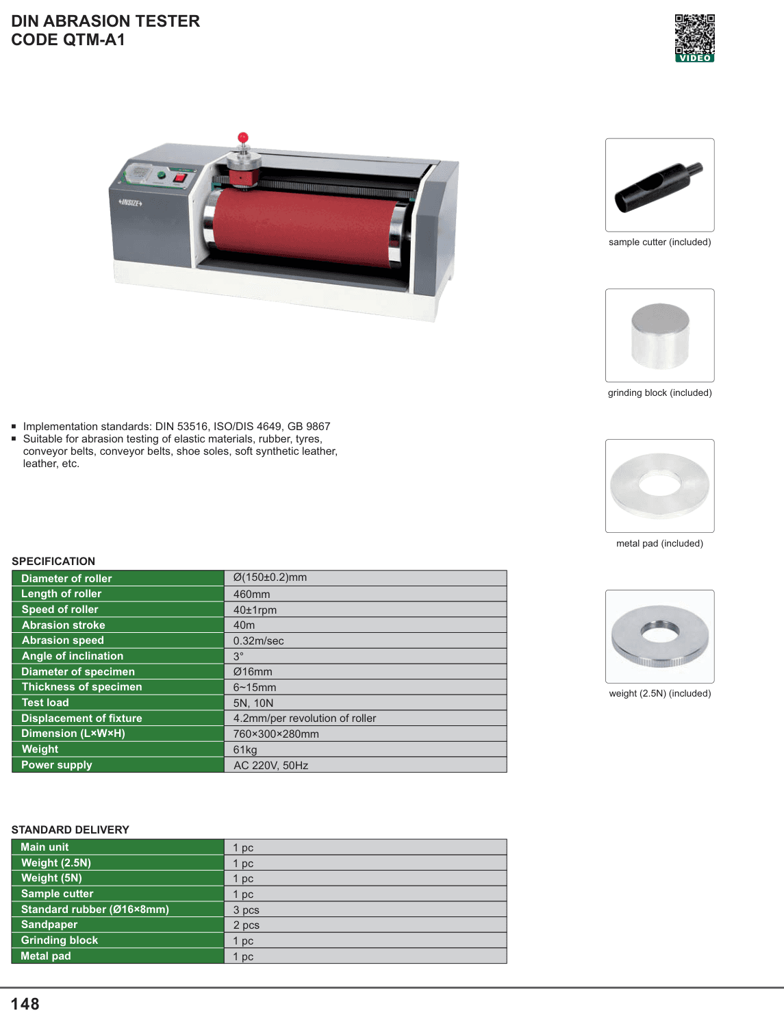 INSIZE Din Abrasion Tester (QTM-A1)
