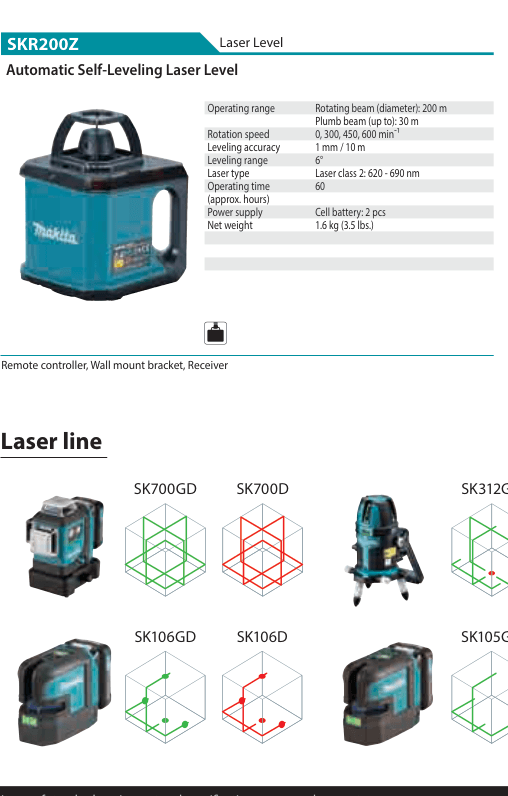 Laser Level Makita SKR200Z