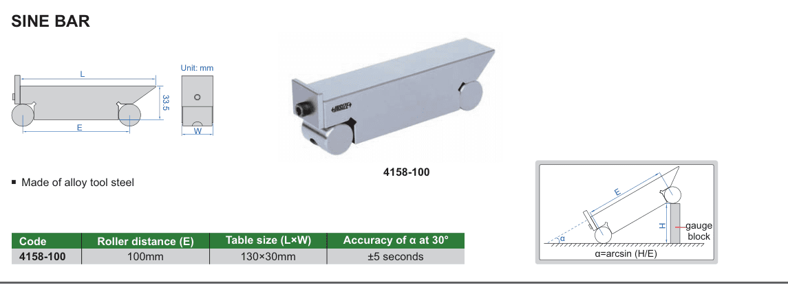 INSIZE Sine Bar (4158-100)