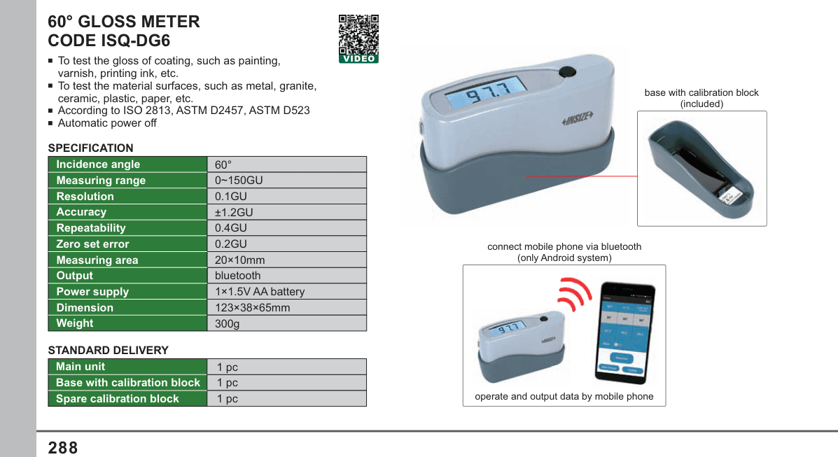INSIZE 60° Gloss Meter (ISQ-DG6)
