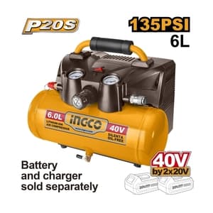 ปั๊มลมไร้สาย INGCO CACLI2003 6L 135 PSI (40V เครื่องเปล่า)